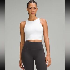 NWOT Lululemon Align High-Neck Tank Top White Nulu Padded Cropped Size 2